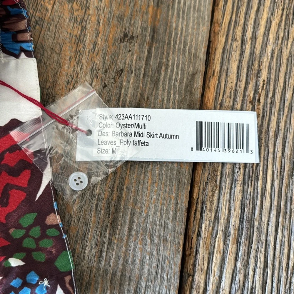 Frances Valentine Barbara Taffeta Skirt Autumn Leaves Size Medium - Picture 11 of 15